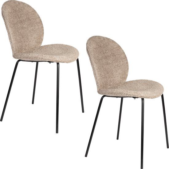 Zuiver Bonnet Eetkamerstoelen Beige - Set van 2