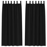 vidaXL Blackout Gordijnen met Ringen 2 st Zwart 245 x 140 cm Polyester