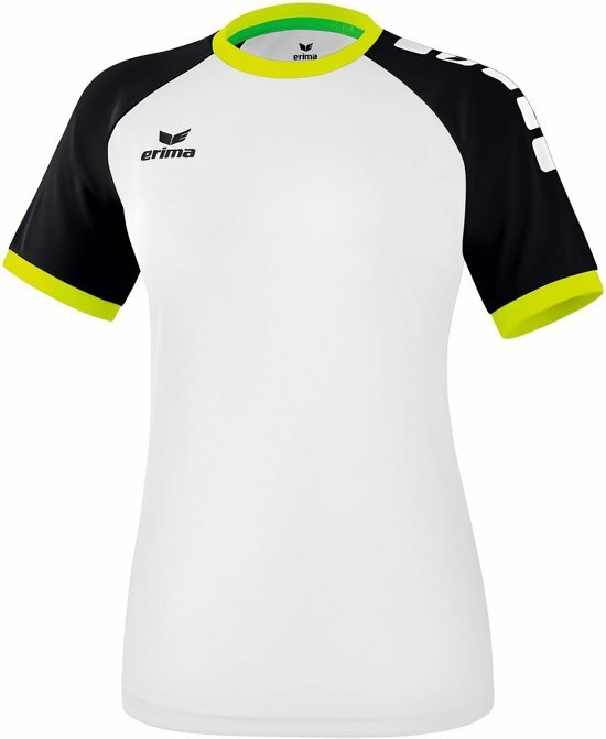 Erima Zenari 3.0 SS Shirt Dames Sportshirt - Maat L - Vrouwen - wit/zwart/geel