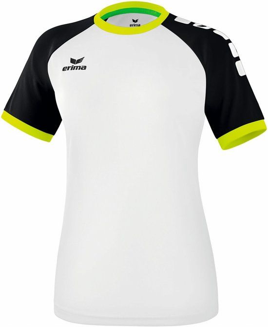 Erima Zenari 3.0 SS Shirt Dames Sportshirt - Maat L - wit/zwart/geel