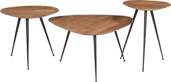 Brix Loua Salontafel - 70x70x39 cm - Mangohout - Bruin