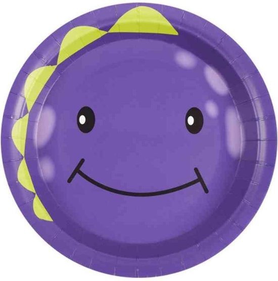 Smiffys Halloween Decoratie Monster Tableware - Party Plates Paars