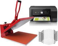Monster Group BV Bundel 10 sublim mondkapjes - wit - m - met pers & ecotank printer
