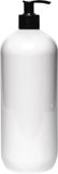 Merkloos Claudius Cosmetics B.V. Lege plastic fles 1 Liter PET wit - met zwarte pomp - set van 10 stuks - Navulbaar - leeg
