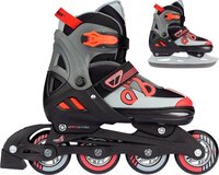 Nijdam Combo Skeelers Red Raider - Zwart/Rood - Maat 33-36 - Verstelbaar - IJshockey Schaatsen - Unisex