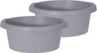 Excellent Houseware afwasteil/afwasbak - Set van 2 stuks - Grijs - Rond - Kunststof - 10 liter