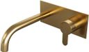 Brauer Gold Edition Inbouw Wastafelmengkraan met Gebogen Uitloop en Afdekplaat Model D1 Goud Geborsteld PVD