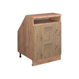 Vicco Rion Kast voor schuine wand – 60 x 81.6 cm met 2 laden, kastromp 60 cm diepte Artisanaal eiken