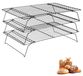Set van 3 Stapelbare Inox Koelroosters 40 x 25 cm