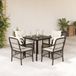 vidaXL 5-delige Tuinset met Kussens Poly Rattan Bruin
