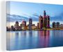 OneMillionCanvasses Canvas schilderij 150x100 cm - Skyline van Detroit