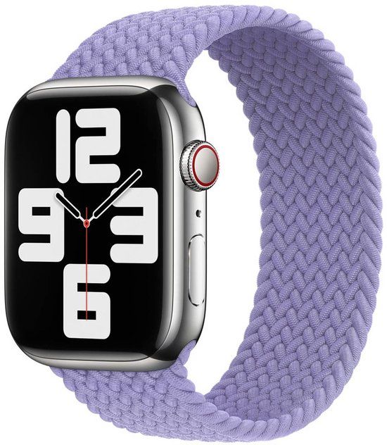Apple Gevlochten solobandje voor de Apple Watch | 38/40/41/42 mm - Maat 9 - Lavender