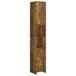 VidaXL Badkamerkast 30x30x183,5 cm bewerkt hout gerookt eikenkleurig
