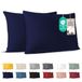 Dreamzie katoenen kussensloop 50x80 cm marineblauw (set van 2), OEKO-TEX