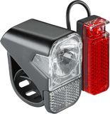 AXA Visto Fietsverlichting – Fietslampjes Voorlicht en achterlicht op Batterijen – Waterdicht – Fietslicht met Reflector en Zijzicht – Geschikt voor Stadsfiets, gravelfiets en kinderfiets