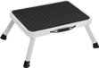 SONGMICS Ladder, inklapbare handgreep, staal, voldoet aan norm EN 14183, antislip rubbers bovenop, voor badkamer, keuken, draagvermogen tot 150 kg, 37,5 x 26,5 x 17,5 cm, wit