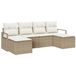 vidaXL Canapé 2 places Beige et blanc Polyrattan