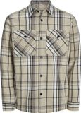 Jack & Jones Premium Overshirt Comfort Fit Overshirt - Geruit - Katoen/Linnen - Lange Mouw - Borstzak - Knopen - Klassieke Kraag - S