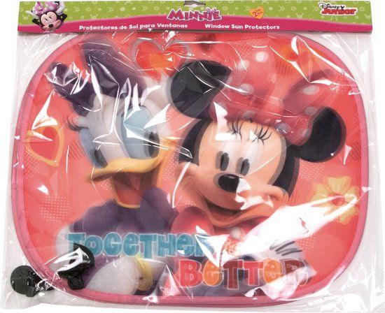 4KidsOnly Arditex Zonnescherm Draw Minnie Junior Roze 36 X 45 Cm 2 Stuks