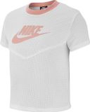 Nike Nsw Hrtg Top Ss Mesh Dames T-shirt - White/White/(Pink Quartz) - Maat S