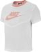 Nike Nsw Hrtg Top Ss Mesh Dames T-shirt - White/White/(Pink Quartz) - Maat S