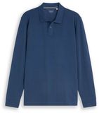 Tom Tailor Piqué-poloshirt met lange mouwen Dark Duck Blue XXXL