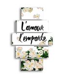 Homemania Wandfoto, 5 stuks, Valentine's Day-from Living, Room-Multicolor, 95 x 0,3 x 60 cm, HM205MDF203, MDF