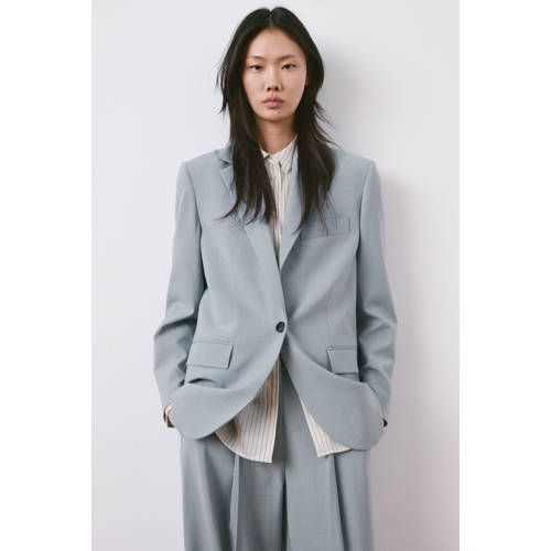 Mango Regular Blazer Grijsblauw