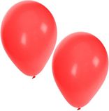 Bellatio Decorations party ballonnen - 75x stuks - rood - 27 cm - verjaardag