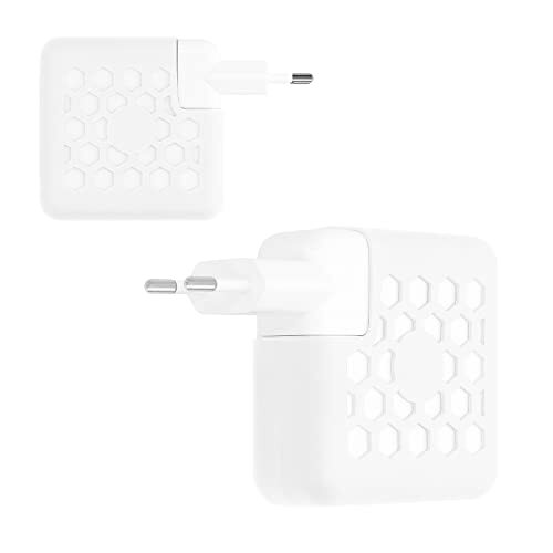 kwmobile beschermhoes voor laptop oplader - Compatibel met Apple MacBook Pro 13" / 13.3" - Siliconen cover case in wit