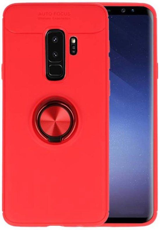 Best Cases Rood Zacht TPU met Ringhouder hoesje voor Samsung Galaxy S9 Plus