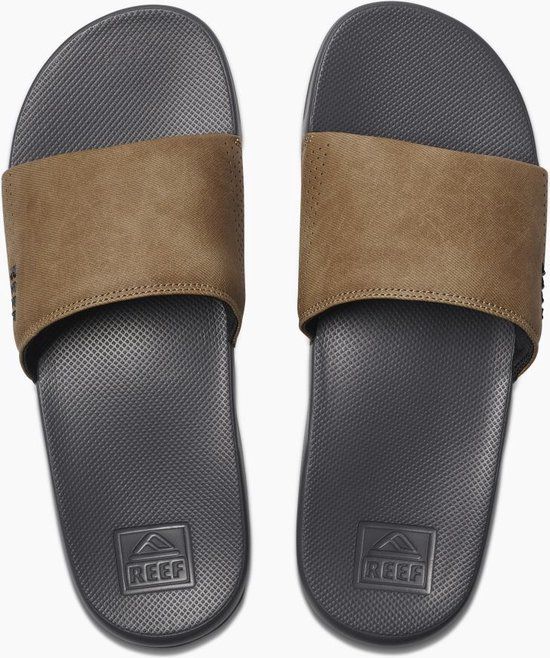 Reef One Slidegrey/Tan Heren Slides - Grijs/Cognac - Maat 44 - Lente/Zomer 2024
