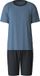 CALIDA Heren Pyjama Kort Relax Essentials Blauw Gemêleerd Katoen Maat S