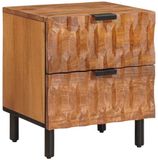 vidaXL Table de chevet avec tiroir marron 40 x 33 x 46 cm bois de manguier massif