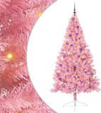 vidaXL Kunststof Voorverlichte Kerstboom met 300 LED Roze 210 cm PVC