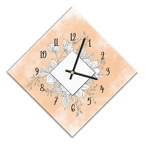 Mareli Wandklok bloem - 42 x 42 cm - Geruisloos uurwerk