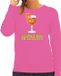 Bellatio Decorations Apres ski sweater voor dames - aperolhic - roze - aperol spritz - wintersport S