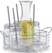 Zeller Water of sap Karaf - met 6 Mason Jars glazen - Glas - Metalen Houder - 1 Liter - Vaatwasserbestendig