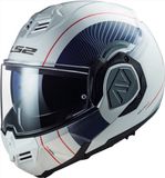 LS2 FF906 Advant Cooper Systeemhelm - Wit/Blauw - Maat XS