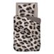 Snoozing jaguar flanel dekbedovertrek 1-persoons (140x200/220 cm + 1 sloop) - flanel - taupe