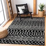 Safavieh Boho Chic Tulum Collection TUL270 Rechthoekig Indoor Geweven Rond Tapijt Tulum Collection TUL270 in zwart/ivoor 122 x 183 cm voor woonkamer, slaapkamer of elk interieur