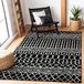 Safavieh Boho Chic Tulum Collection TUL270 Rechthoekig Indoor Geweven Rond Tapijt Tulum Collection TUL270 in zwart/ivoor 122 x 183 cm voor woonkamer, slaapkamer of elk interieur