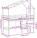 vidaXL Hoogslaper bedframe Wasbruin 90 x 190 cm Massief grenenhout