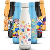 HoneyHolly Thermosfles, 500 ml, BPA-vrij, dubbelwandig, lekvrij, 18/8 roestvrij staal, voor sport, school, yoga