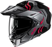 HJC i80 Velly Zwart Rood Adventure Motorhelm