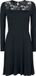 Rotterdamned Rockanje - Long Lace Winter Dress Dames Midi-jurk - zwart - M