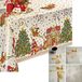Decoser Kersttafelkleed - tafelkleed met flanellen achterkant, vinyl feestdagentafelhoezen, gemakkelijk af te vegen tafelzeil, waterdichte tafelkleden, rechthoekige vorm, tafelkleed voor Kerstmis