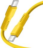 Forever, USB-C naar USB-C Oplaadkabel 60W - 3A Data & Opladen - 1.8m, Geel
