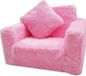 Merkloos / Sans marque Roze kinderstoel relaxstoel - knuffelstoel met zachte bekleding