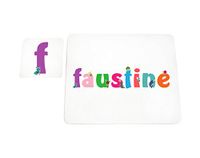 Little Helper Deken met Coaster illustratieve stijl bont met de naam Meisjesnaam Faustina